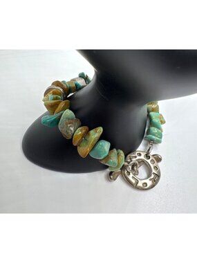 Robert Lee Morris RLM 925 Sterling Silver Turquoise Nugget Toggle Bracelet 48g